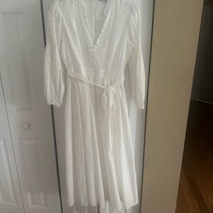 Likely White Long Sleeve Dress